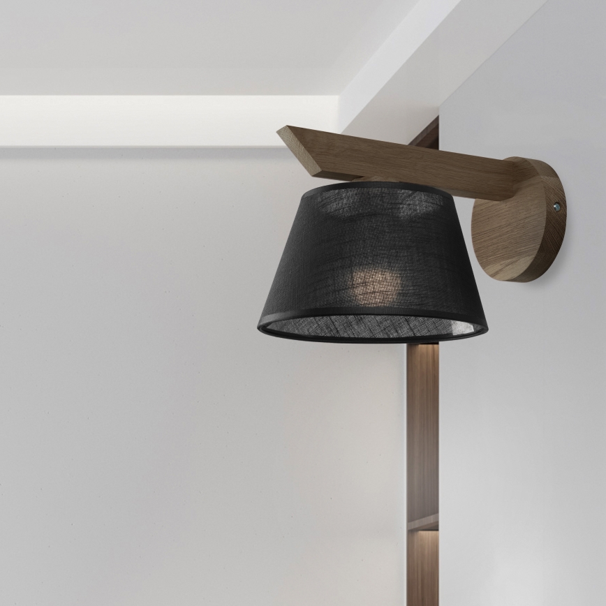 Brilagi - LED Стенно осветително тяло ANTHONY 1xE14/40W/230V дъб орех/черно