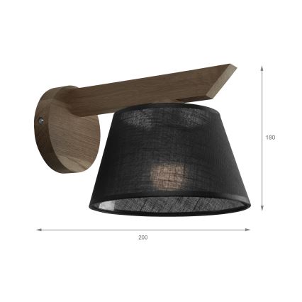 Brilagi - LED Стенно осветително тяло ANTHONY 1xE14/40W/230V дъб орех/черно