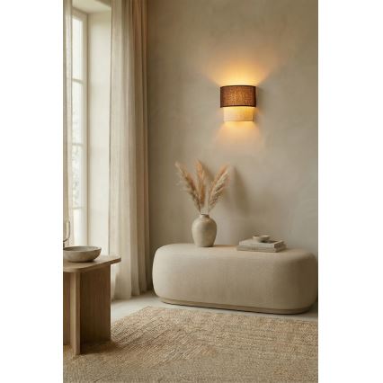Brilagi - LED стенен аплик BOHO ECO 1xE27/10W/230V кафяв/кремав