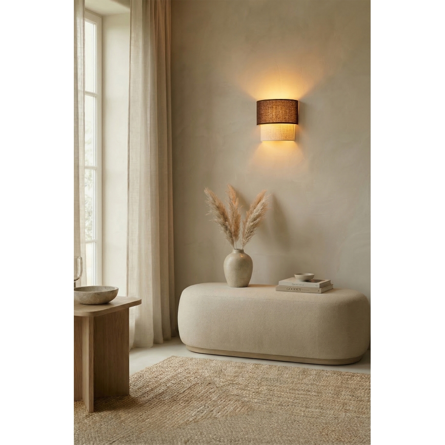 Brilagi - LED стенен аплик BOHO ECO 1xE27/10W/230V кафяв/кремав