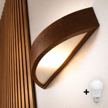 Brilagi - LED стенен аплик CARVALHO 1xE27/15W/230V дъб/орех