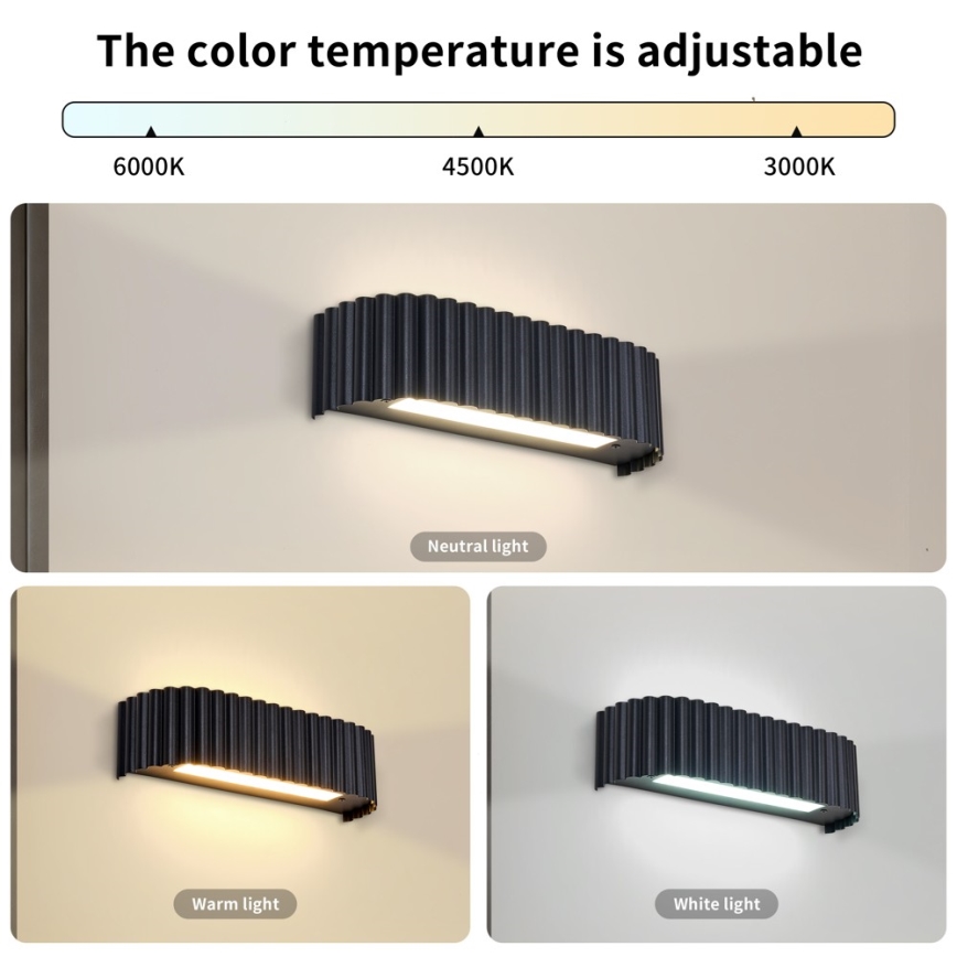 BRILAGI - LED стенно осветително тяло FALCON MODERN LED/10W/230V 30 cm 3000/4500/6000K черно