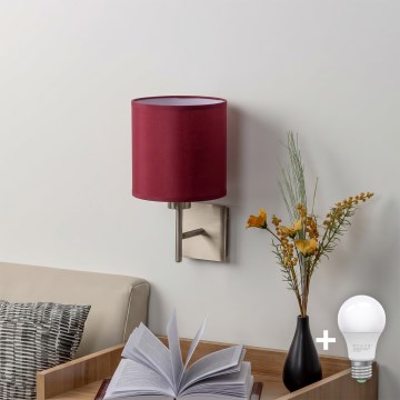 BRILAGI - LED стенен аплик NUBILA 1xE27/60W/230V матов хром/помпейско червено