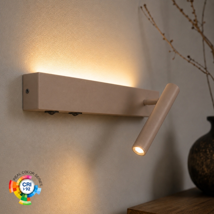 BRILAGI - LED стенен насочващ осветител ARLIX LED/3W/230V + LED/7W бежово CRI 90
