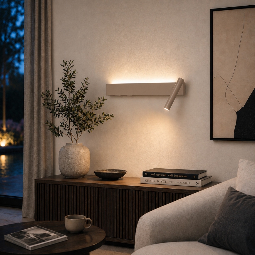 BRILAGI - LED стенен насочващ осветител ARLIX LED/3W/230V + LED/7W бежово CRI 90