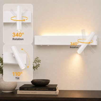 BRILAGI - LED стенен спот ARLIX LED/3W/230V + LED/7W бял CRI 90
