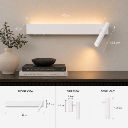 BRILAGI - LED стенен спот ARLIX LED/3W/230V + LED/7W бял CRI 90