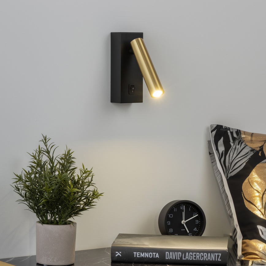 Brilagi - LED Стенен спот MAYA LED/3W/230V 4000K черен/златист