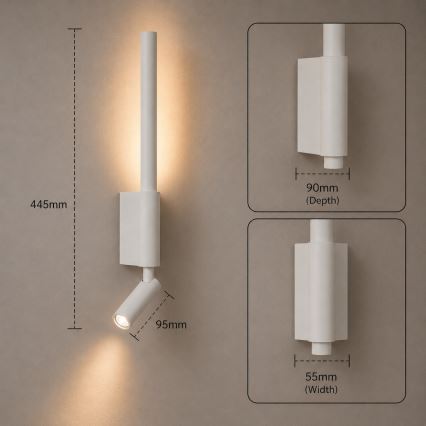 Brilagi - LED стенен спот VIXON LED/3W/230V + LED/5W бял CRI 90