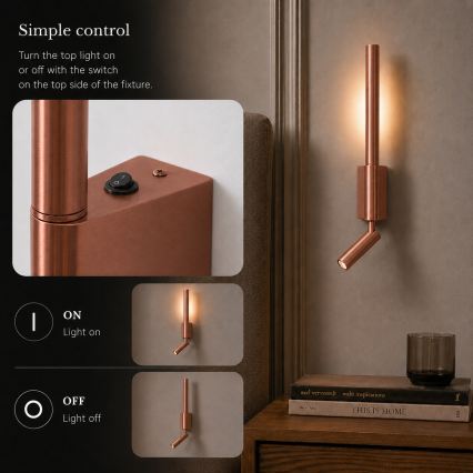 BRILAGI - LED стенно точково осветително тяло VIXON LED/3W/230V + LED/5W бронзово CRI 90