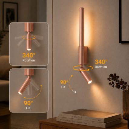 BRILAGI - LED стенно точково осветително тяло VIXON LED/3W/230V + LED/5W бронзово CRI 90