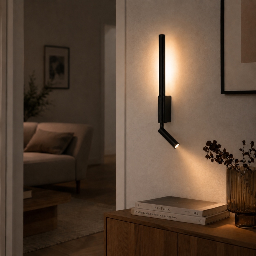 BRILAGI - LED стенен точков аплик VIXON, LED/3W/230V + LED/5W, черен, CRI 90