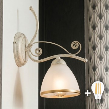 Brilagi - LED стенна лампа ANTICO 1xE27/60W/230V бяла патина