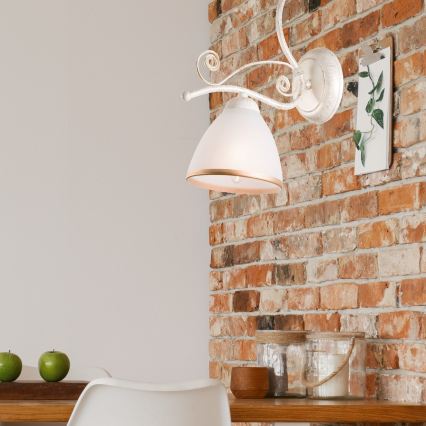 Brilagi - LED стенна лампа ANTICO 1xE27/60W/230V бяла патина