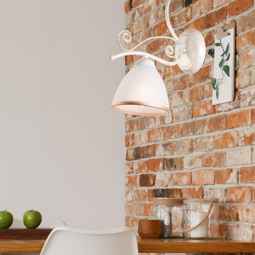 Brilagi - LED стенна лампа ANTICO 1xE27/60W/230V бяла патина