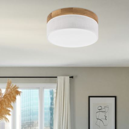 Brilagi - LED Стенна лампа BELLADONNA LED/20W/230V Ø 30 см бяла/дъб