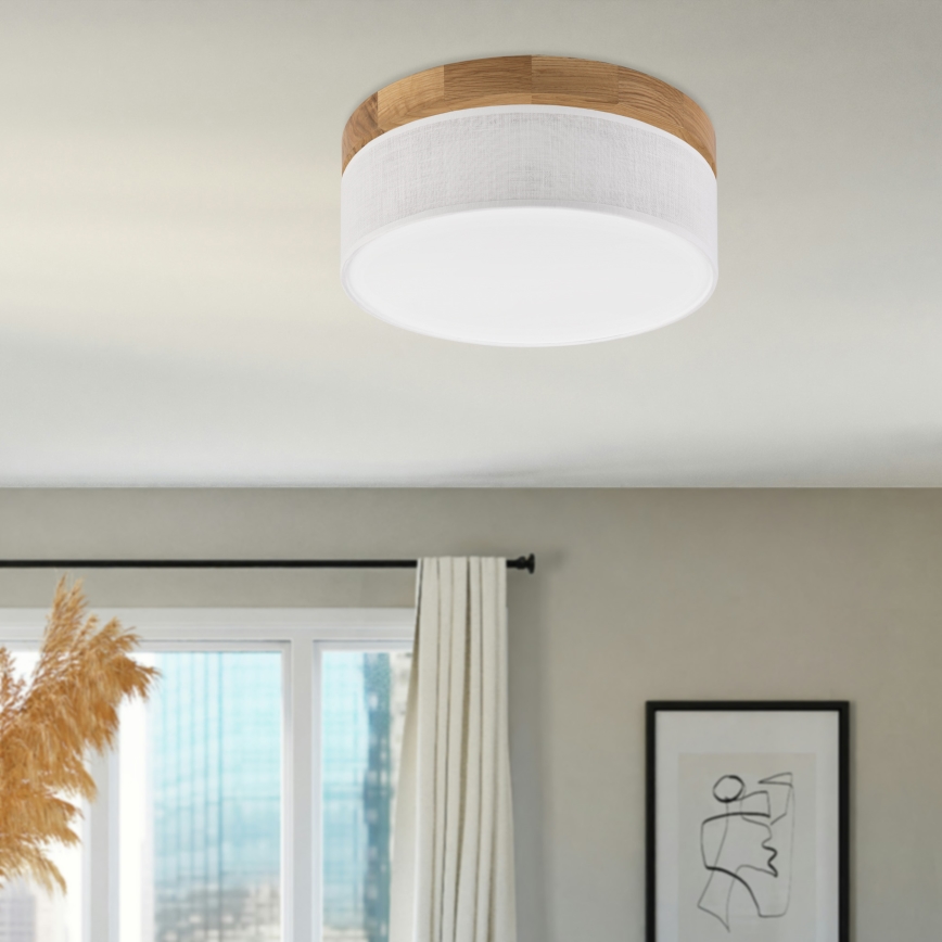 Brilagi - LED Стенна лампа BELLADONNA LED/20W/230V Ø 30 см бяла/дъб