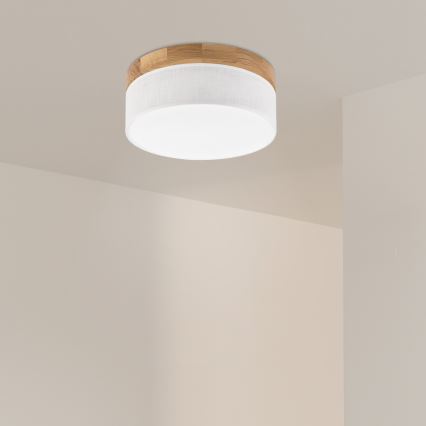 Brilagi - LED Стенна лампа BELLADONNA LED/20W/230V Ø 30 см бяла/дъб