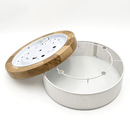 Brilagi - LED Стенна лампа BELLADONNA LED/20W/230V Ø 30 см бяла/дъб