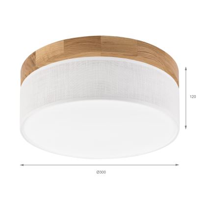 Brilagi - LED Стенна лампа BELLADONNA LED/20W/230V Ø 30 см бяла/дъб