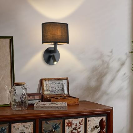 Brilagi - LED стенна лампа DAYA 1xE14/40W/230V + LED/3W черна