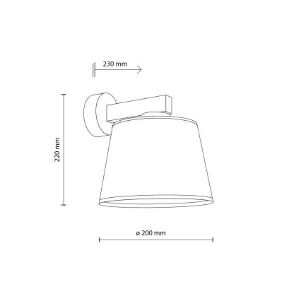BRILAGI - LED стенна лампа LATTE 1xE27/15W/230V борова/бежова