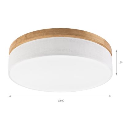 Brilagi - LED Стенно осветително тяло BELLADONNA LED/36W/230V Ø 50 см бяла/дъб
