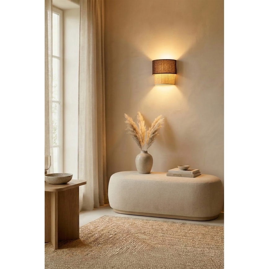 Brilagi - LED стенно осветително тяло BOHO ECO 1xE27/10W/230V кафяво/кремаво