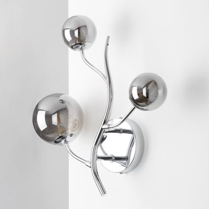 Brilagi - LED стенно осветително тяло MISTEL 3xG9/3W/230V черен хром/опушено стъкло