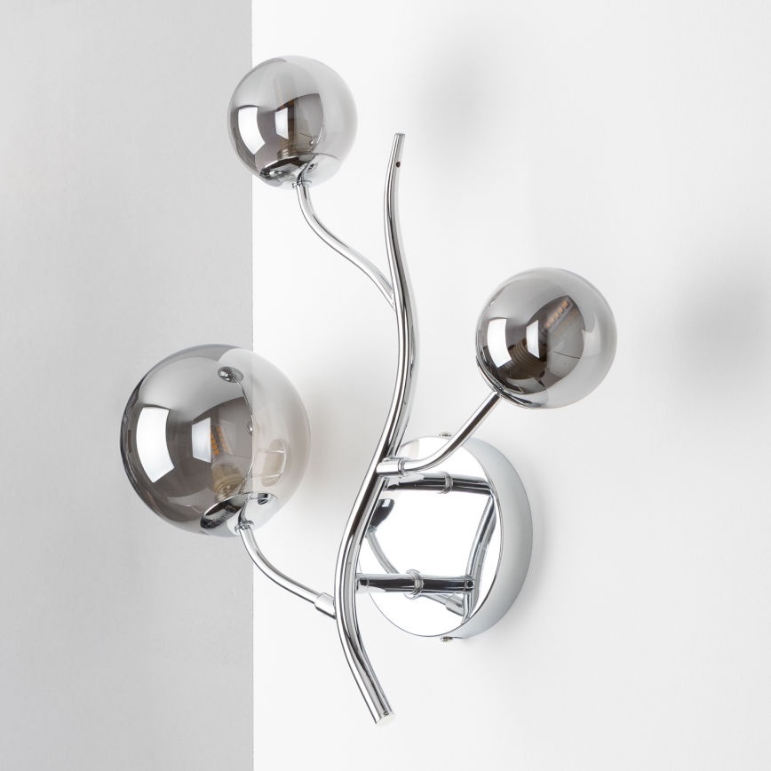 Brilagi - LED стенно осветително тяло MISTEL 3xG9/3W/230V черен хром/опушено стъкло