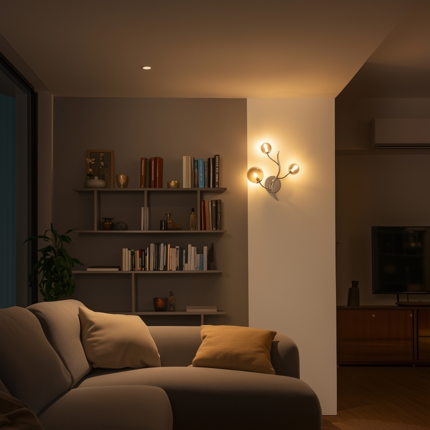 Brilagi - LED стенно осветително тяло MISTEL 3xG9/3W/230V черен хром/опушено стъкло