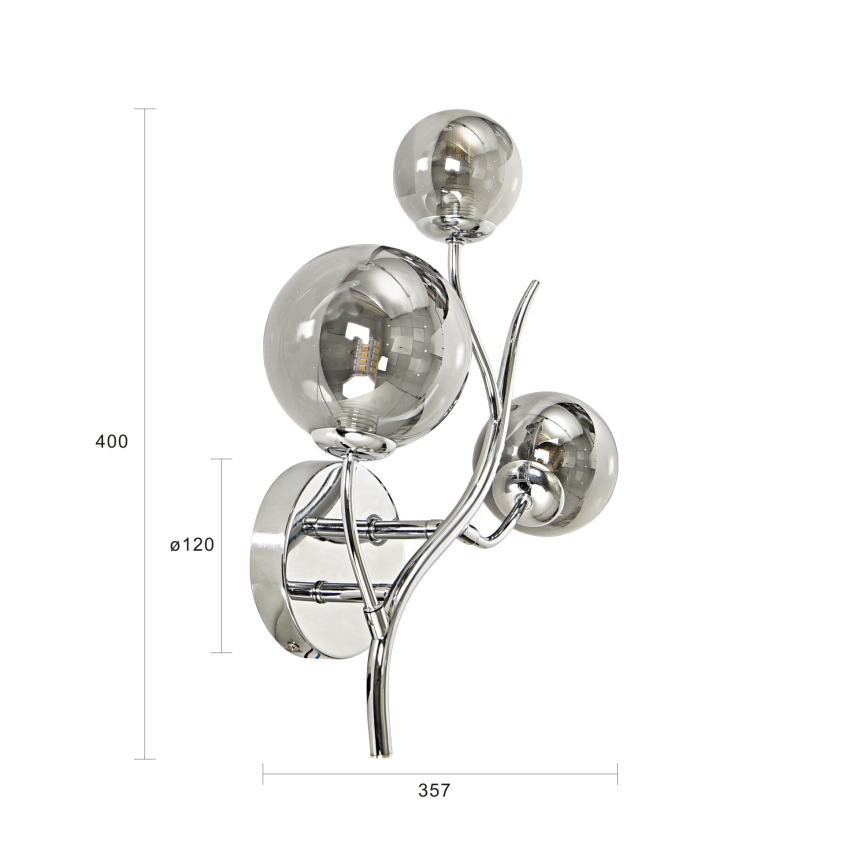 Brilagi - LED стенно осветително тяло MISTEL 3xG9/3W/230V черен хром/опушено стъкло