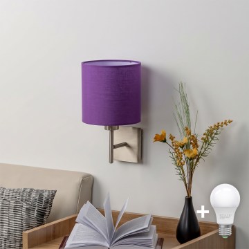 BRILAGI - LED стеннo осветително тяло NUBILA 1xE27/60W/230V матов хром/лилав