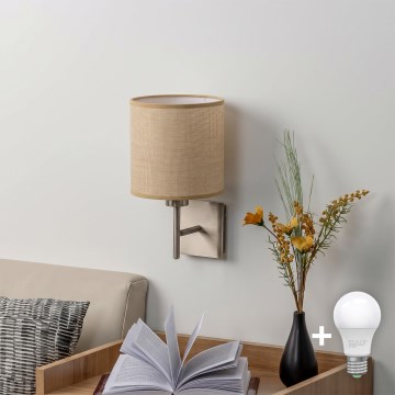 BRILAGI - LED стенно осветително тяло NUBILA 1xE27/60W/230V матов хром/светло кафяво