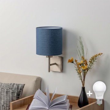 BRILAGI - LED стенно осветително тяло NUBILA 1xE27/60W/230V матов хром/тъмносиньо