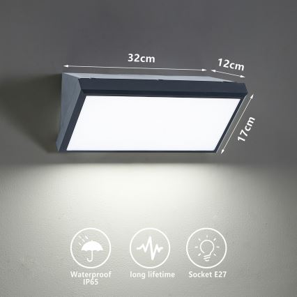 Brilagi - Димируемо LED външно стенно осветително тяло TRIANGLE 1xE27/6W/230V 2700-6500K IP65 антрацит