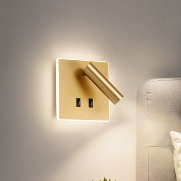 BRILAGI - LED стенно спот осветително тяло ZAYA DOUBLE LED/8W/230V + LED/3W златисто