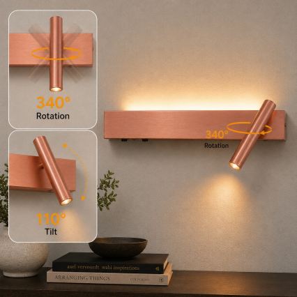 BRILAGI - LED стенен спот ARLIX LED/3W/230V + LED/7W, бронзов, CRI 90