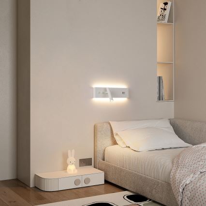 Brilagi - LED стенен спот с USB порт NOCTIS LED/3W/230V + LED/9W бял