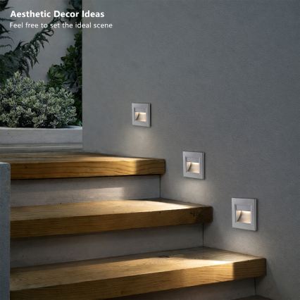 Brilagi - LED стълбищно осветително тяло STEP LIGHT LED/1,5W/230V IP44 сребристо