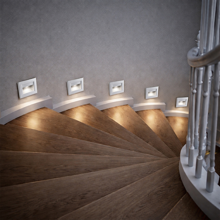 Brilagi - LED стълбищно осветително тяло STEP LIGHT LED/1,5W/230V IP44 сребристо