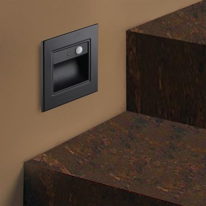 Brilagi - LED осветително тяло за стълби със сензор STEP LIGHT LED/1,5W/230V IP44 черно
