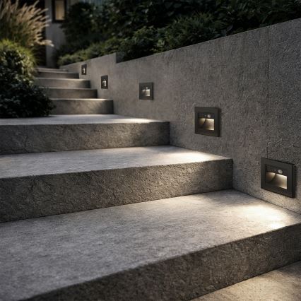 Brilagi - LED осветително тяло за стълби със сензор STEP LIGHT LED/1,5W/230V IP44 черно