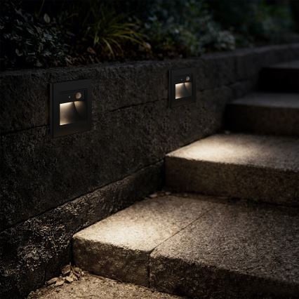Brilagi - LED осветително тяло за стълби със сензор STEP LIGHT LED/1,5W/230V IP44 черно