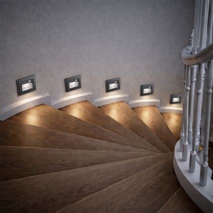 Brilagi - LED осветително тяло за стълби със сензор STEP LIGHT LED/1,5W/230V IP44 черно