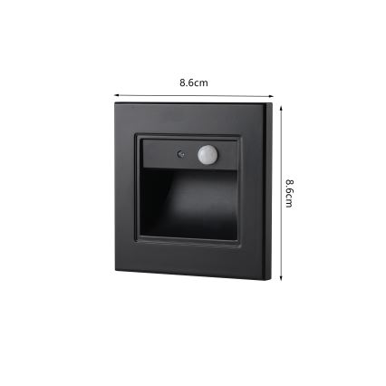 Brilagi - LED осветително тяло за стълби със сензор STEP LIGHT LED/1,5W/230V IP44 черно