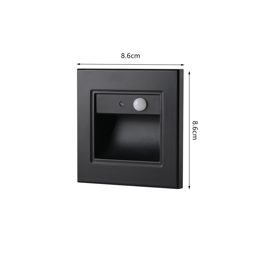 Brilagi - LED осветително тяло за стълби със сензор STEP LIGHT LED/1,5W/230V IP44 черно