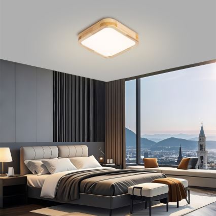 Brilagi - LED плафон WOODLINE SQUARE LED/32W/230V 3000/4000/6000K дъб 30x30 cm