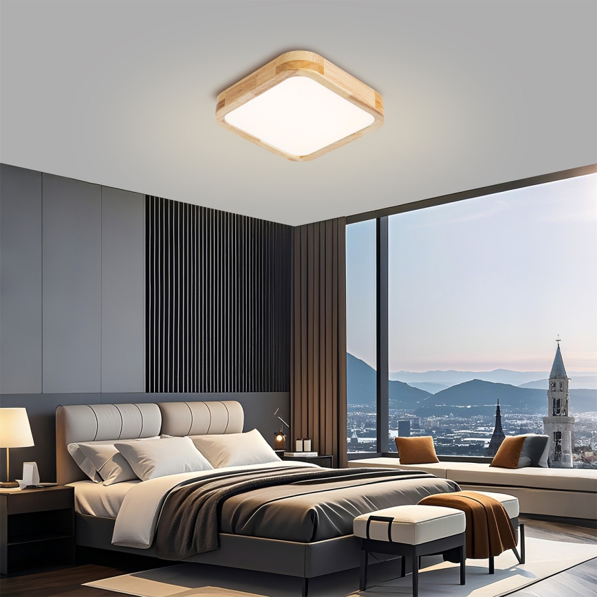 Brilagi - LED плафон WOODLINE SQUARE LED/32W/230V 3000/4000/6000K дъб 30x30 cm
