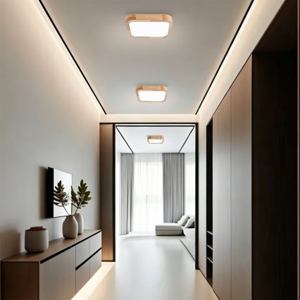 Brilagi - LED плафон WOODLINE SQUARE LED/32W/230V 3000/4000/6000K дъб 30x30 cm